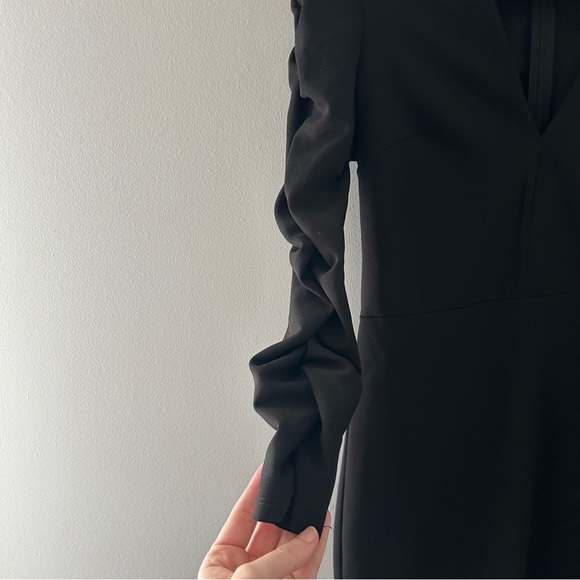 Dynamite Black Ruched Sleeve Mini Dress - Picture 4 of 9